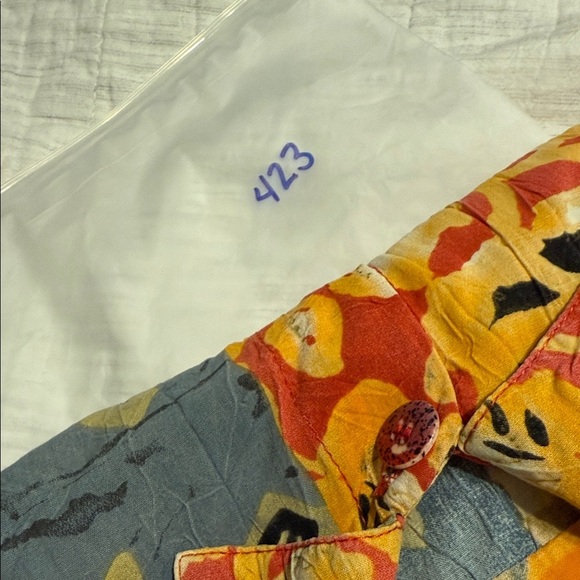 Vintage Hawaiian Shirt Jams World 80s Rayon Crepe Golden Orange Floral Medium - Picture 8 of 8